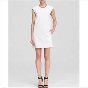 NWT VINCE Leather Pipe Trim Shift Dress